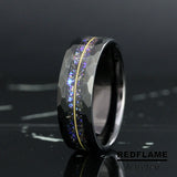 Gold Guitar String Meteorite Nebula Tungsten Ring- Custom Order