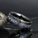 Gold Guitar String Meteorite Nebula Tungsten Ring- Custom Order