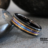 Alexandrite Crushed hammered Tungsten Ring- Custom Order