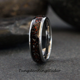 Meteorite Dinosaur Bone Tungsten Carbide Ring