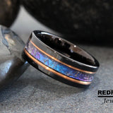 Alexandrite Crushed Flat Tungsten Ring- Custom Order