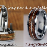 Whiskey Barrel Guitar String Rose Gold Tungsten Ring Set