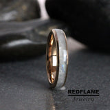 Rainbow Moonstone Rose Gold Tungsten Ring- Custom Order