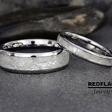 Rainbow Moonstone Tungsten Ring Set- Custom Order