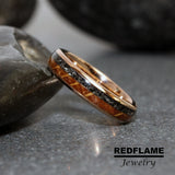 Meteorite Whiskey Barrel Tungsten Ring- Custom Order