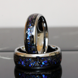 Meteorite Nebula Tungsten Ring Set