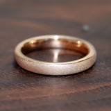 Rose Gold Sandblasted Tungsten Carbide Ring 3 mm