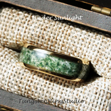 Moss Agate Rose Gold Tungsten Ring 4mm 6mm 8mm