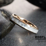 Rainbow Moonstone Rose Gold Tungsten Ring- Custom Order