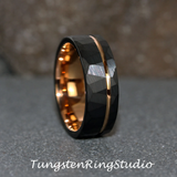 Black Hammered Tungsten Carbide Ring