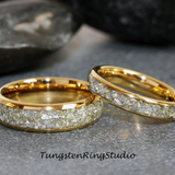 German Glass Tungsten Ring Set