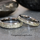 German Glass Tungsten Ring Set