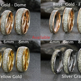 German Glass Tungsten Ring Set