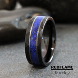 Lapis Lazuli Crushed Tungsten Ring- Custom Order