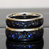 Meteorite Nebula Tungsten Ring 6mm 8mm