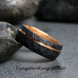 Black Damascus Hammered Ring