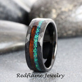 Hawaii Blue Opal Koa Wood Tungsten Ring- Custom Order