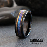 Alexandrite Crushed hammered Tungsten Ring- Custom Order