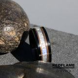 Moonstone Rose Gold Accent Tungsten Ring- Custom Order