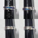 Solid 14K White Gold Ring Set Inlaid Crushed Lab-created Alexandrite Stones - Custom Order