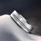 Wedding dress fabric Tungsten Carbide Ring 6 mm 8 mm- Custom Order