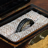4mm Dainty Black Meteorite Sandblasted Black Tungsten Ring