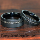 Match Meteorite Sandblasted Ring set