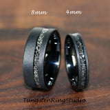 Match Meteorite Sandblasted Ring set