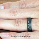 Match Meteorite Sandblasted Ring set