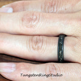 Match Meteorite Sandblasted Ring set