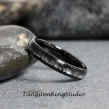 Black Rutilated Quartz Balck TungSten Ring Set