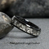 Black Rutilated Quartz Balck TungSten Ring Set