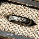 Black Rutilated Quartz Balck TungSten Ring Set
