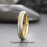 Matching Mother of Pearl Silver Gray Tungsten Carbide Ring Set 6mm 8mm (Copy)