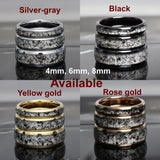 Black Rutilated Quartz Balck TungSten Ring Set