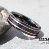 Dinosaur Bone Meteorite Nebula Black Tungsten Carbide Ring- Custom Order