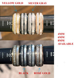 Matching Mother of Pearl Silver Gray Tungsten Carbide Ring Set 6mm 8mm (Copy)