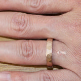 Rose Gold Hammer Tungsten Carbide Ring  2,4,6 mm