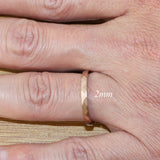 Rose Gold Hammer Tungsten Carbide Ring  2,4,6 mm