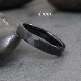 Black Hammer Tungsten Carbide Ring  2,4,6 mm