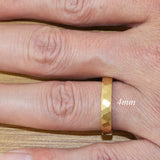 Yellow Gold Hammer Tungsten Carbide Ring  2,4,6 mm