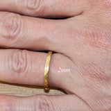 Yellow Gold Hammer Tungsten Carbide Ring  2,4,6 mm