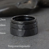 Black Hammer Tungsten Carbide Ring  2,4,6 mm