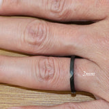 Black Hammer Tungsten Carbide Ring  2,4,6 mm