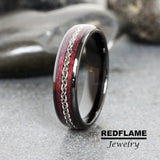 Purpleheart Wood Black Tungsten Carbide Rings - Custom Order