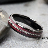 Purpleheart Wood Black Tungsten Carbide Rings - Custom Order