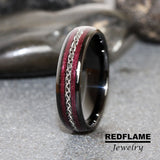 Purpleheart Wood Black Tungsten Carbide Rings - Custom Order