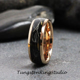 Dandelion Seed Rose Gold  Tungsten Carbide Ring Set