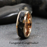 Dandelion Seed Rose Gold  Tungsten Carbide Ring Set
