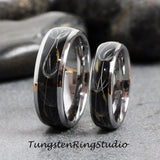 8mm Dandelion Seed Silver Gray Polish Tungsten Carbide Ring